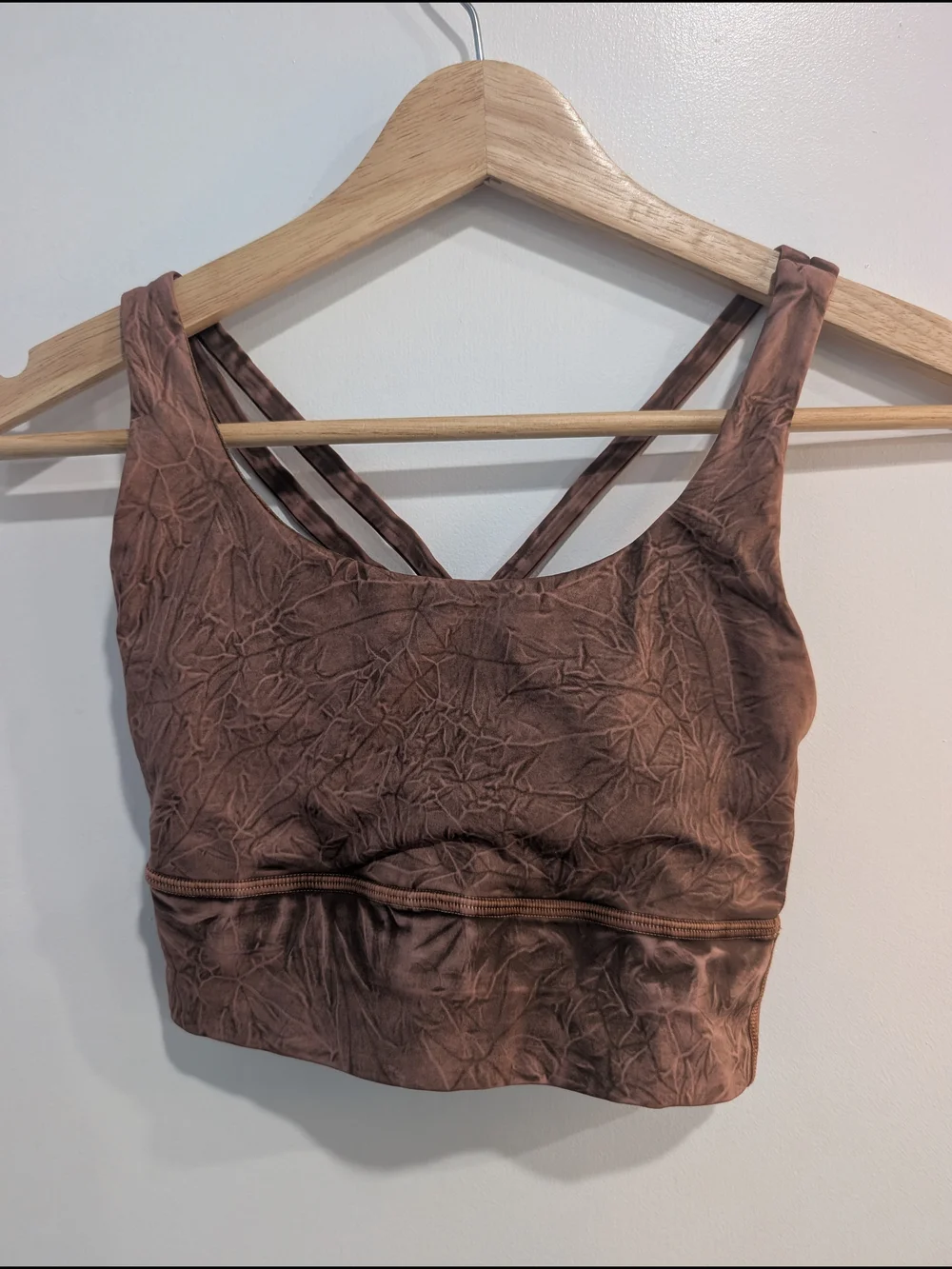 Lululemon Energy Bra Long Line Ice Dye *Medium Support Ice Wash Brown Size 2